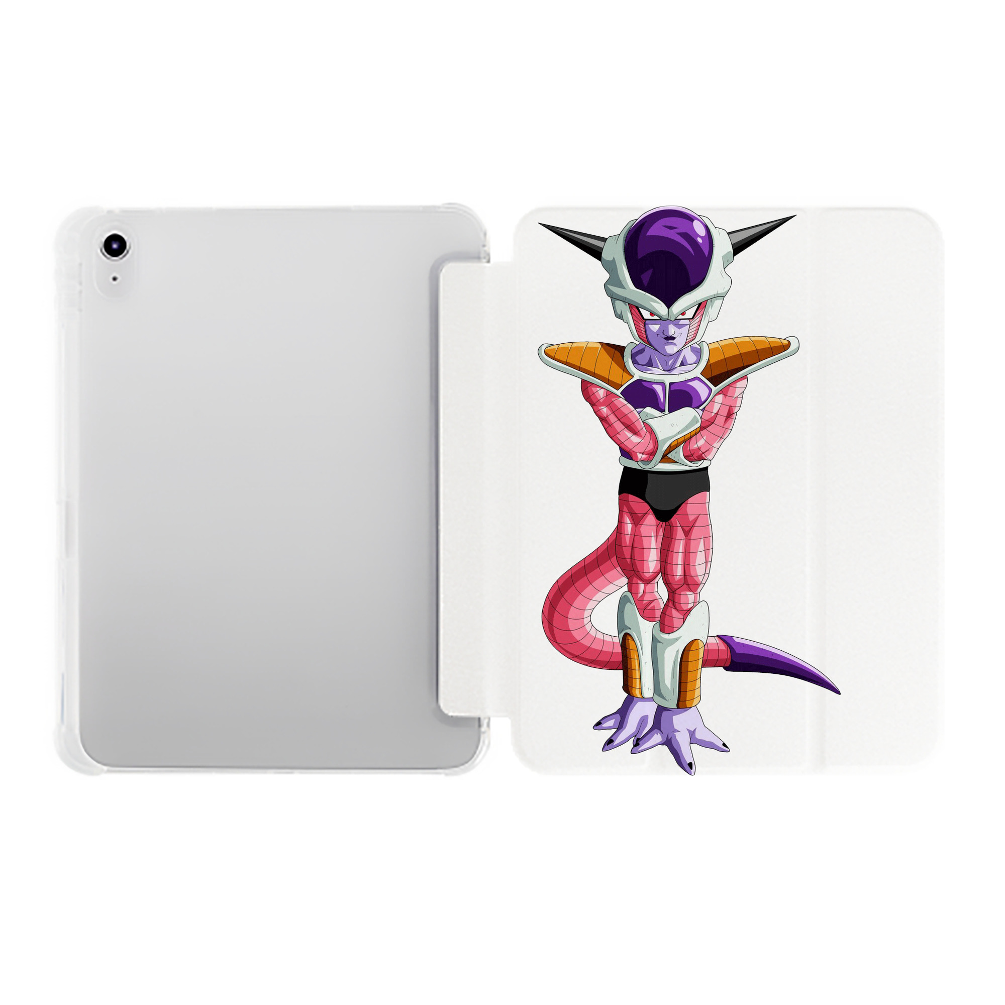 （画像用） ドラゴンボール フリーザ DRAGON BALL Frieza IPad ケース ペン収納付き 三つ折りスタンド PUレザー×シリコン 対応機種9.5/10.5/10.9インチ